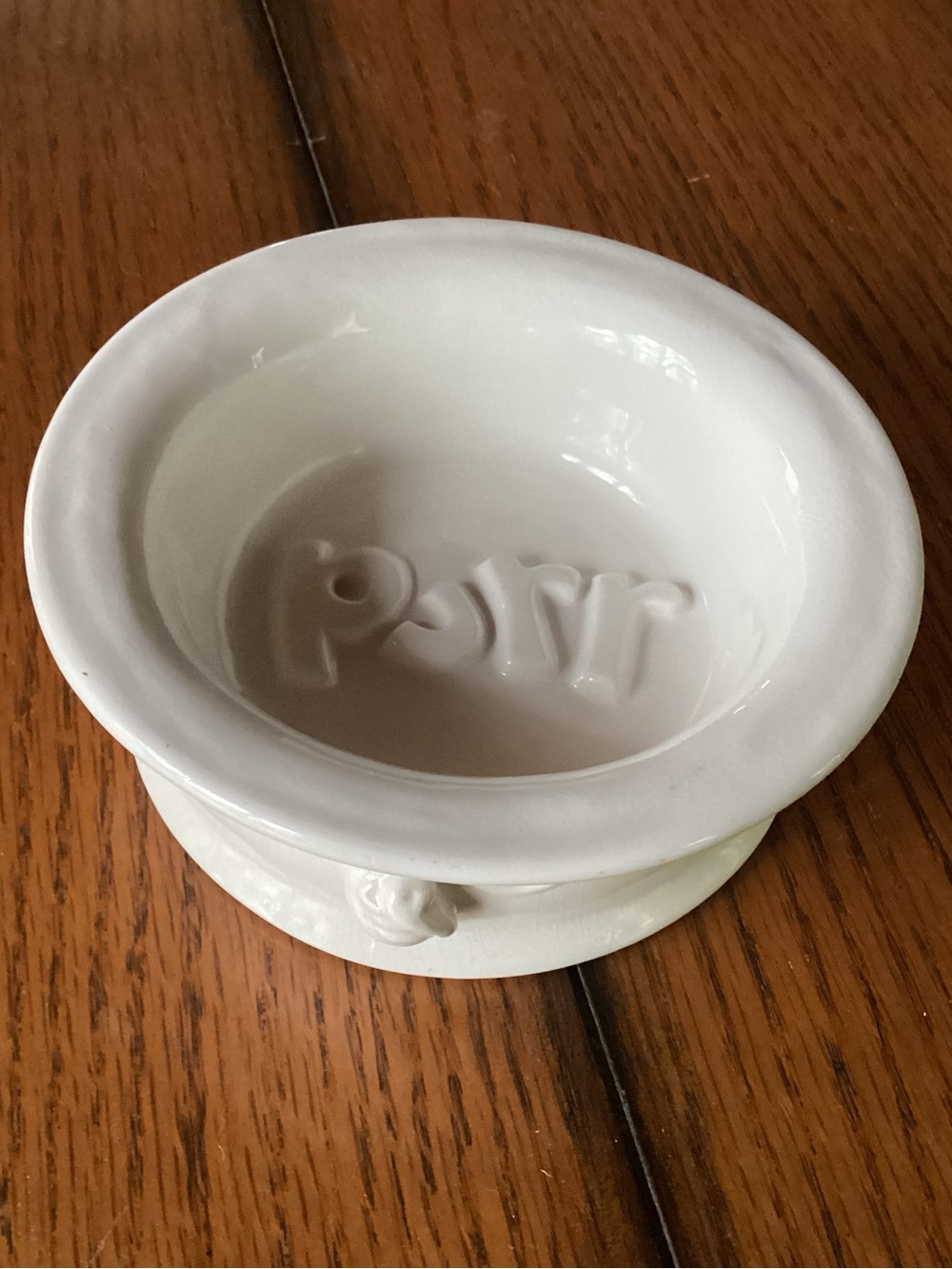 PURR CAT BOWL by DEBBY CARMAN WHITE CERAMIC